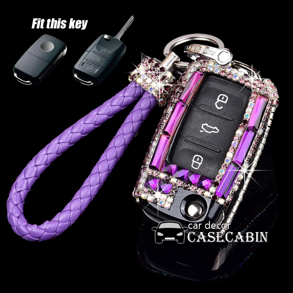 

Bling Crystal diamante diamond Fob Key Case Cover fit for Volkswagen VW POLO Tiguan Passat B5 B6 B7 Golf EOS Scirocco Jetta A16