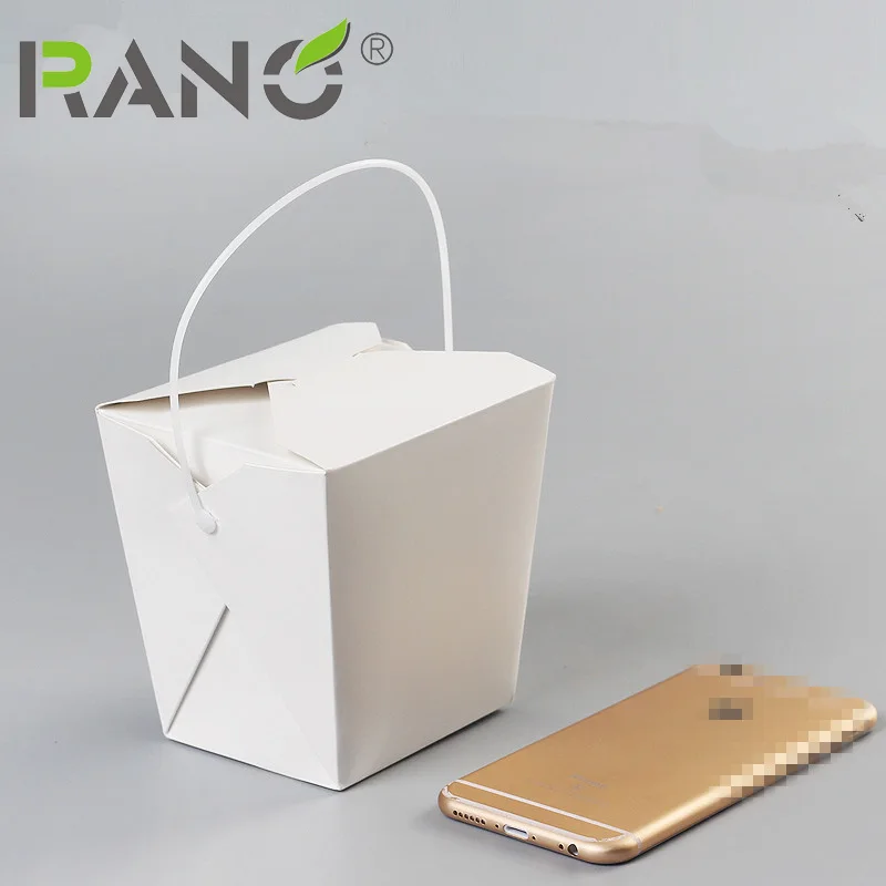 RANO RN LB02 Горячая продажа крафт бумага белый картон одноразовый ланчбокс для