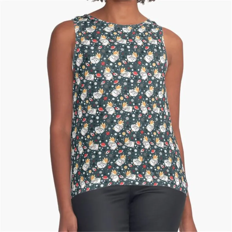 

Women Vintage Sleeveless T Shirt Dancing Feathers Printed Summer O-neck tank tops Harajuku Pullover Vest Lady Tee Shirt tops