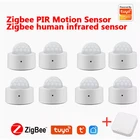 Инфракрасный датчик движения ZigBee, беспроводной детектор с PIR-датчиком движения, для умного дома, совместим с Alexa