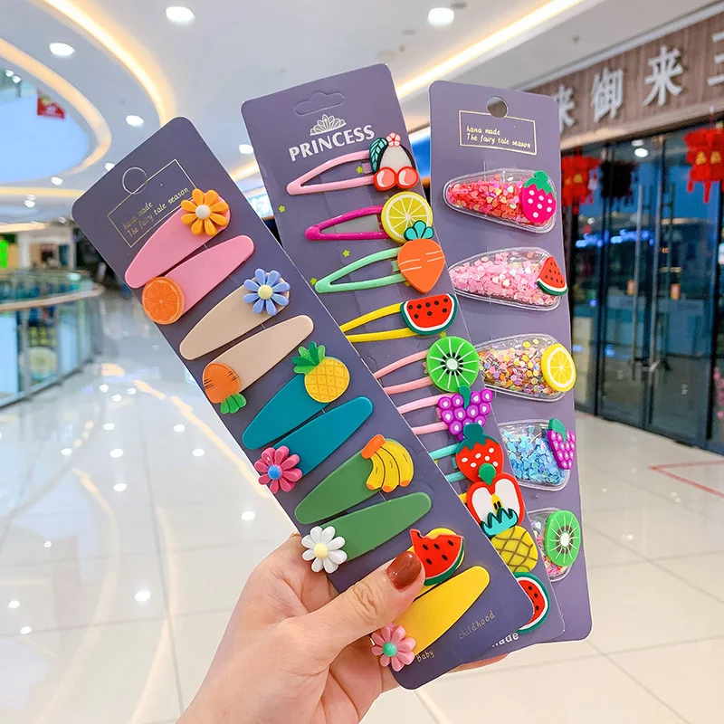 

Hair Clip 10pcs/Set Children Cartoon Hair Clips For Girls Lovely Hair Ornament Headband Hairpins Fashion Hair Accessories