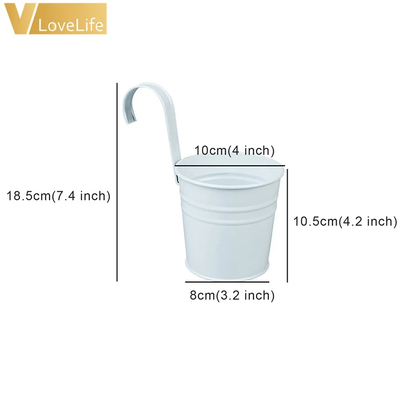 10 шт. Висячие цветочные Горшки Металлические горшки ковши железные с крючком