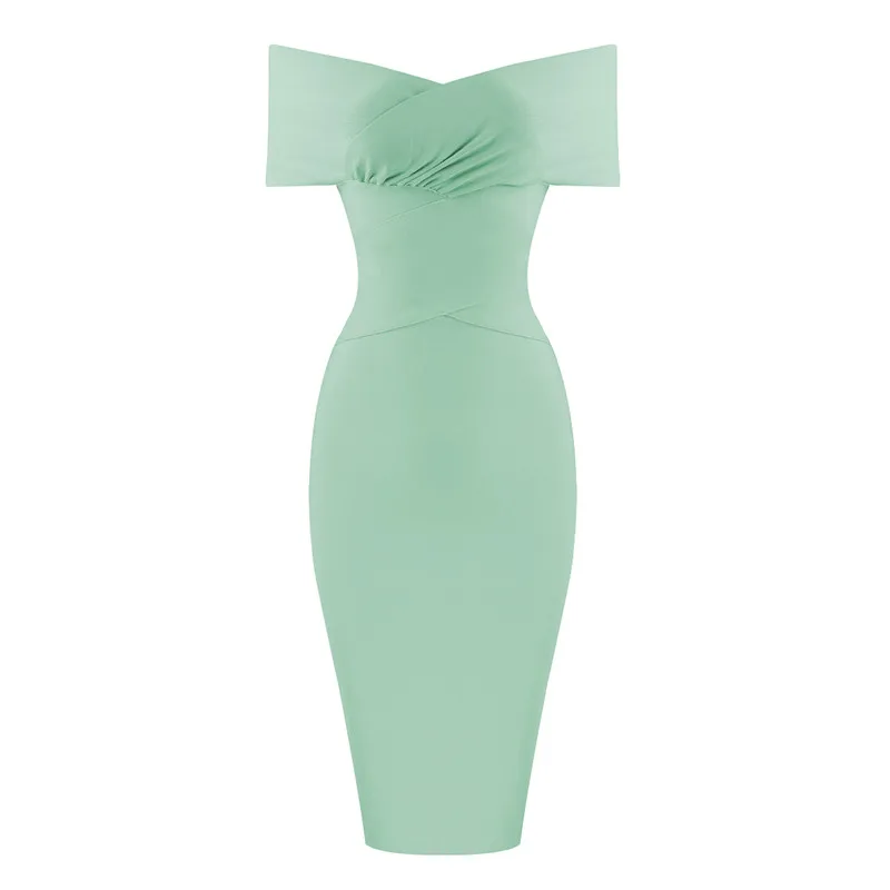 Women Dresses Sexy 2019 Autumn Winter Dress Midi Bodycon Bandage Green Elegant Club Ladies Party Night Clothes | Женская одежда