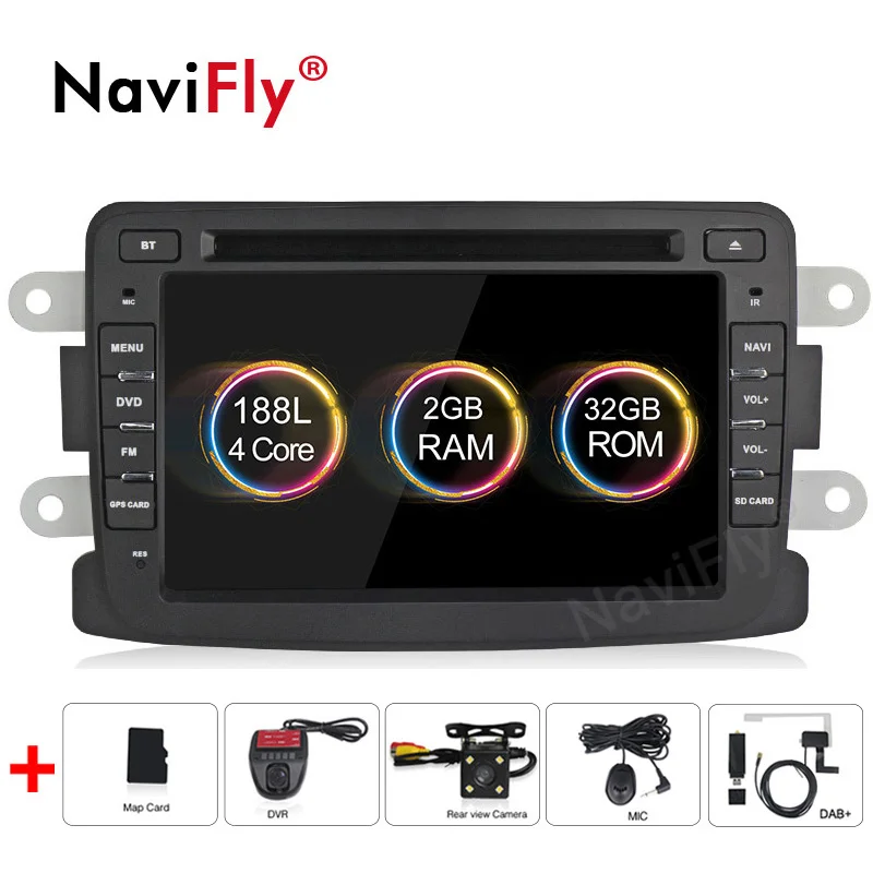 camera dvr DAB Navifly Русский Меню Android9.0 Android9.1 автомобильный Радио мультимедийный плеер для Dacia Sandero Duster Renault Captur Lada Xray2 Logan2 - Цвет: camera dvr DAB