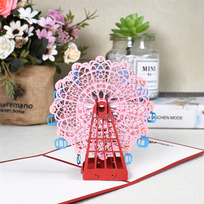 3D колесо обозрения всплывающее окно поздравительную открытку романтические