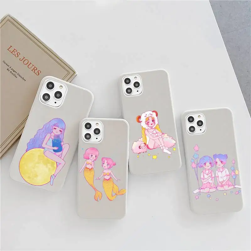 

Lovely girl's 12 constellations Phone Case Candy Color for iPhone 6 6S 7 8 11 12 XS X SE 2020 XR mini pro Plus MAX mobile bags