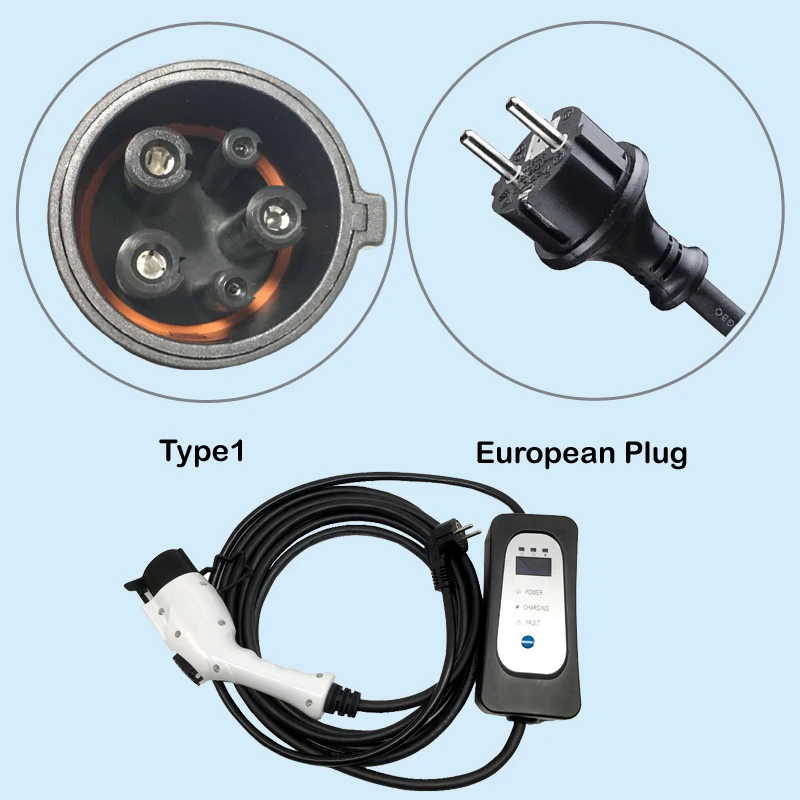 ev charger electric car schuko plug evse charging cable type 2 type 1 for leaf electric vehicle manufacturer factory andaiic free global shipping