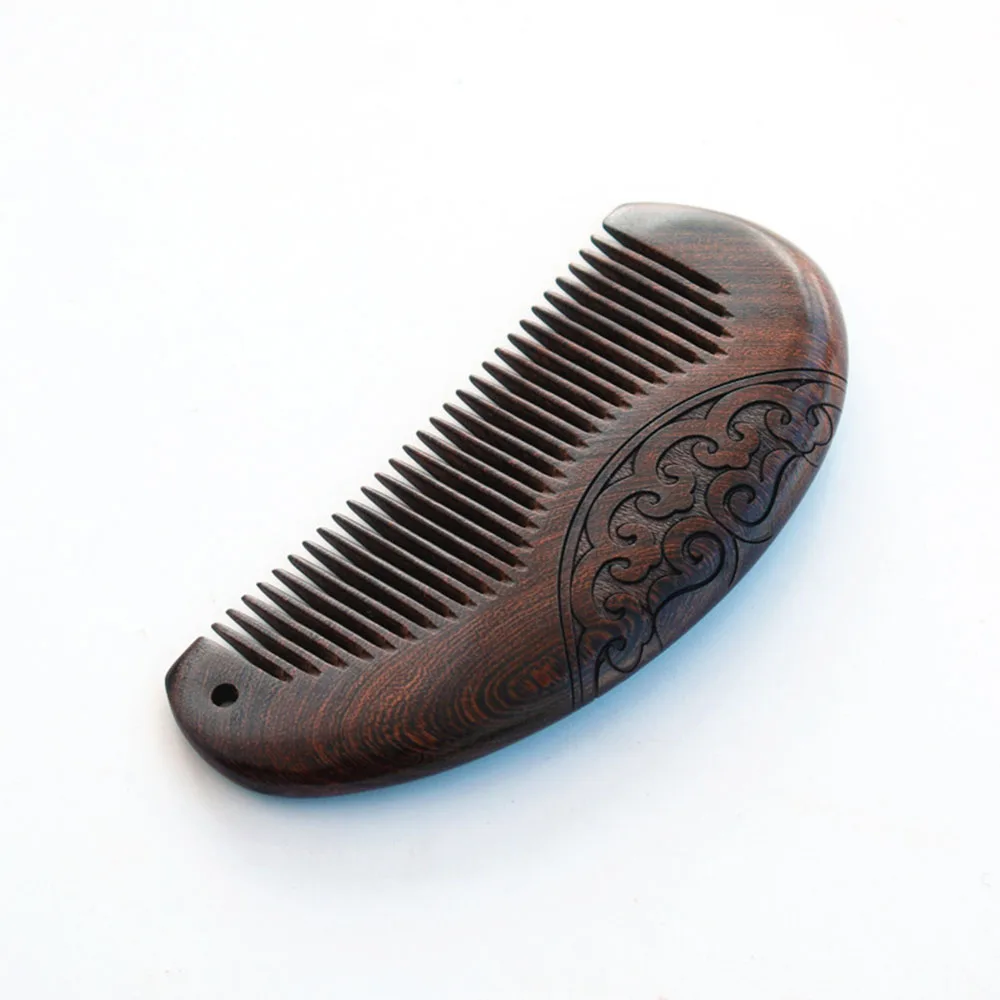 Карманный деревянный гребень натуральный черный золотой сандаловое дерево