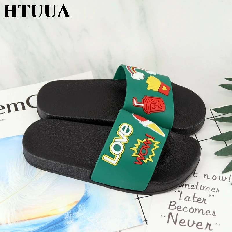 HTUUA/Новинка; корейские тапочки с мороженым; женские шлепанцы на плоской подошве; домашние Тапочки для ванной; пляжные вьетнамки; Летняя обувь; SX2176