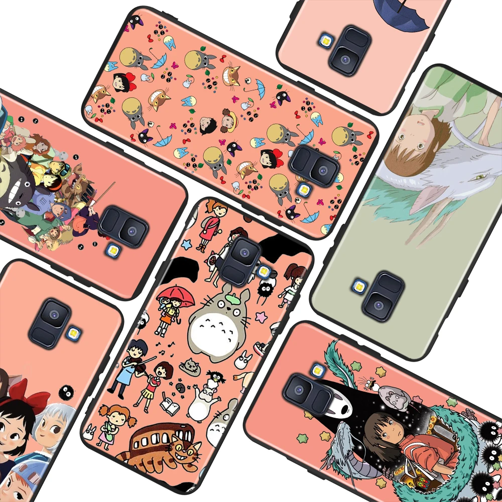 

Anime Totoro Spirited Away for Samsung Galaxy A9 A8 Star A750 A7 A6 A5 A3 Plus 2018 2017 2016 Black Phone Case Soft Cover