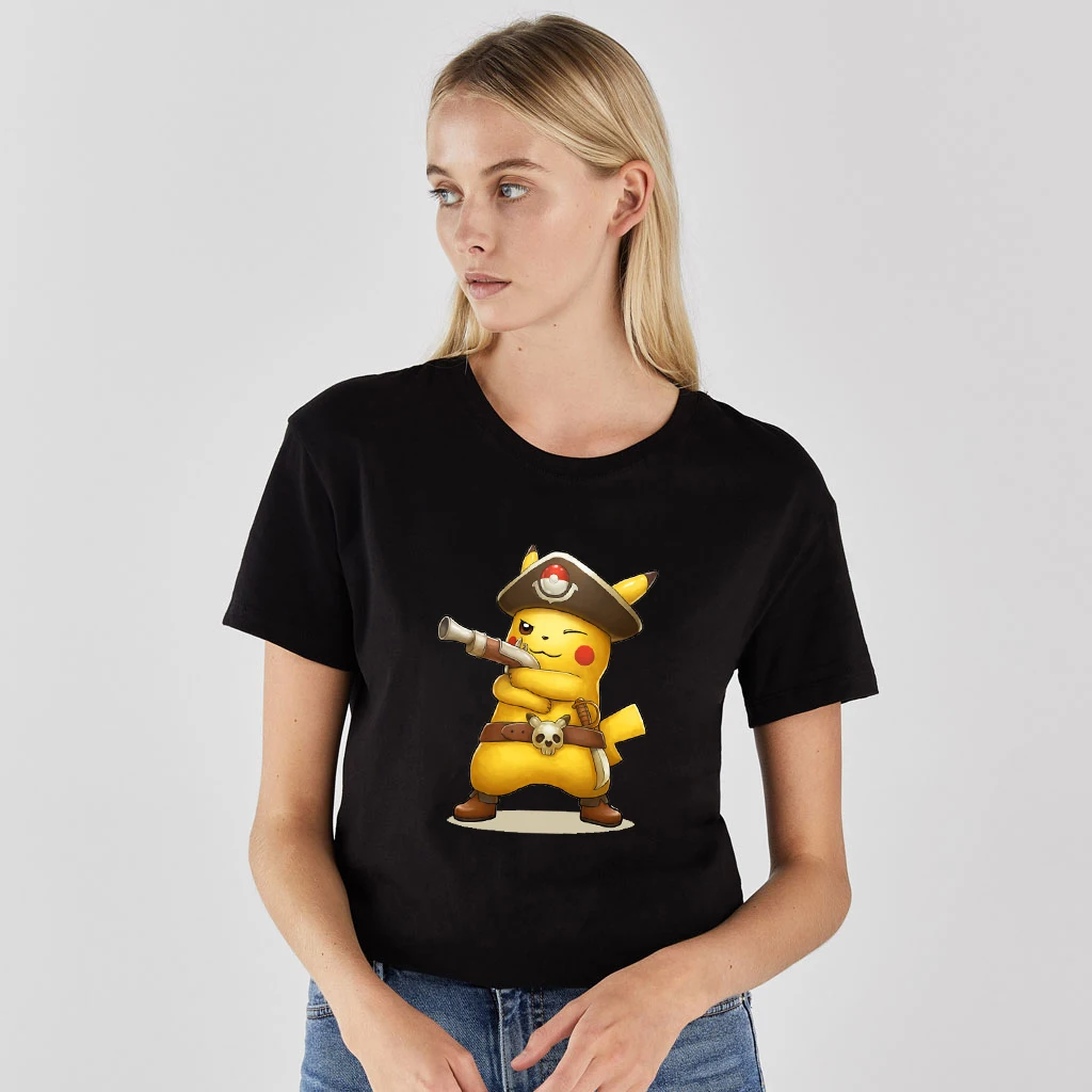 Camisetas Hombre 1 Kawaii Pika/женская футболка с рисунком NO COFFEE NO WORKEE, лето, свободная футболка с рисунком, топ с короткими рукавами, плотно прилегающий Мягкий Топ для девочек - Цвет: Camisetas Hombre 1