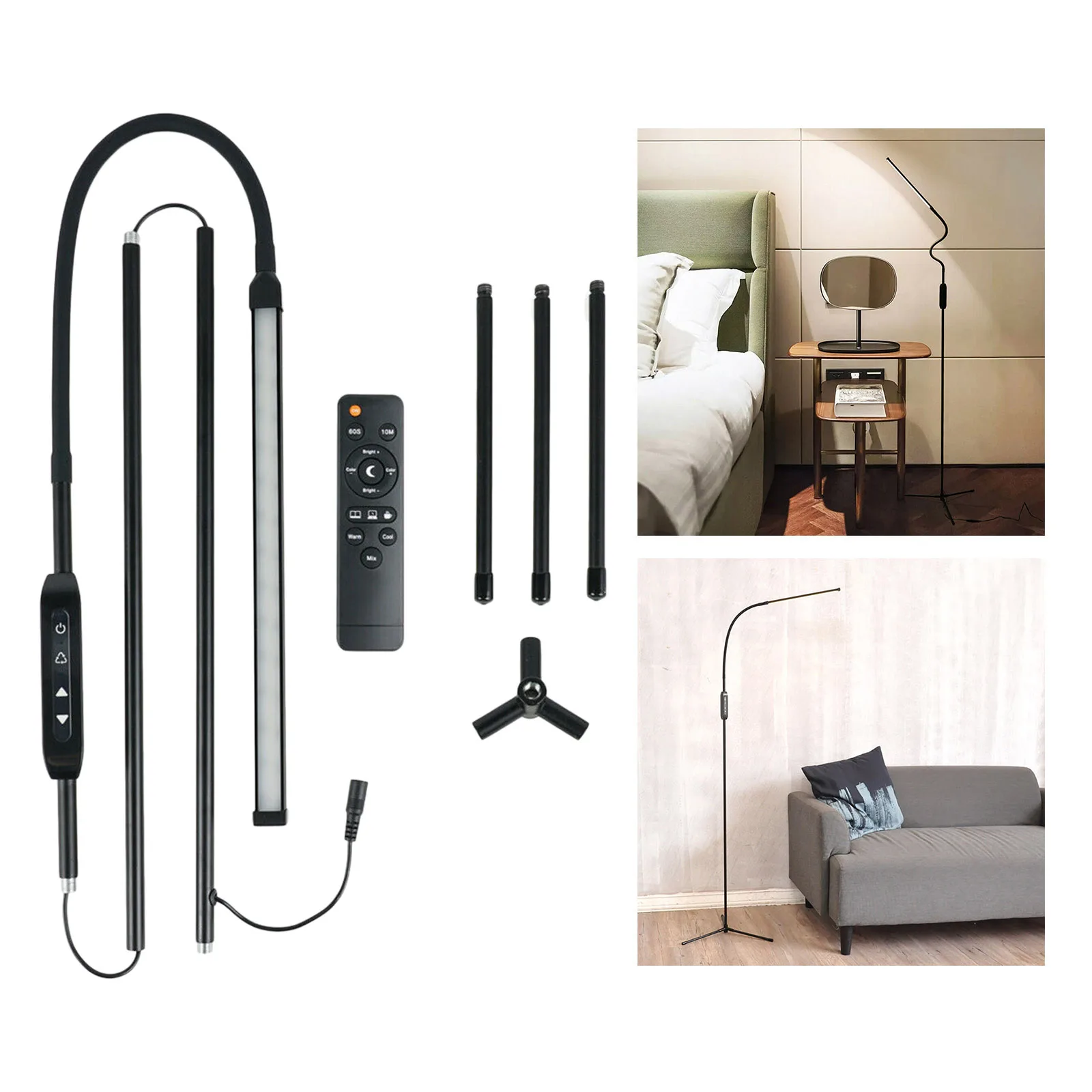

Nordis Style Floor-Lamp Smart Control with Remote Controller Bright Floor Lamps Corner Standing Lamp Home Decor