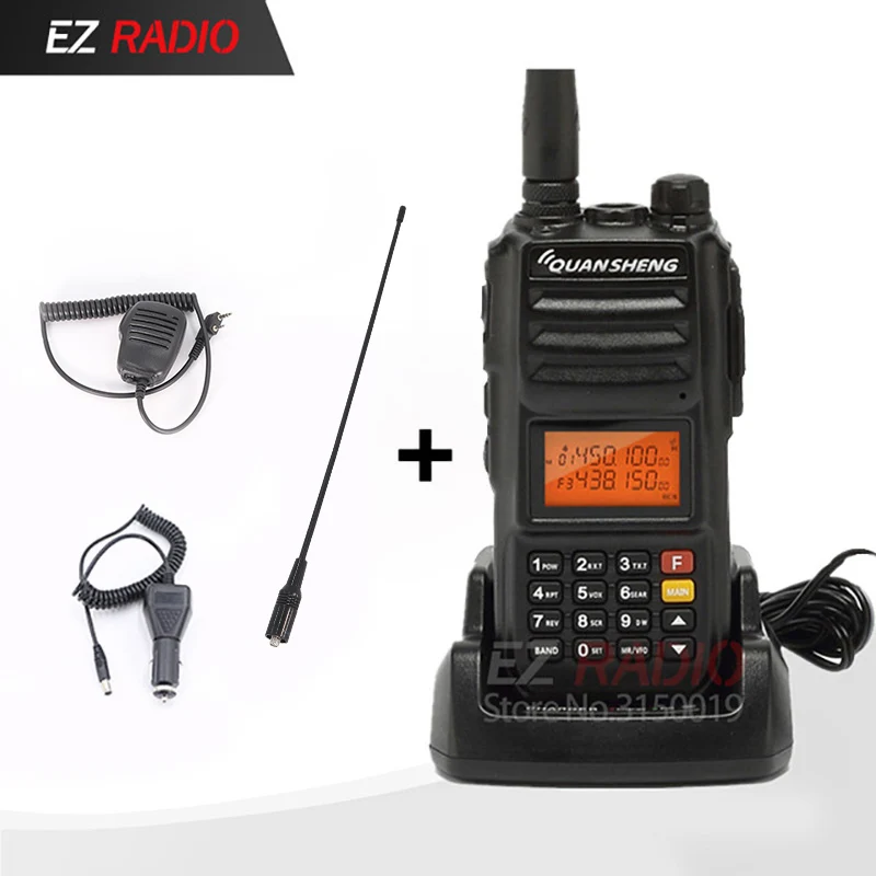 Talki Walki 10 км ветчина радио Quansheng обновление TG-UV2 плюс рация walkie 10 км Quansheng TG-UV2 мощная 10 Вт рация 10км - Цвет: Add Charger MIC 771