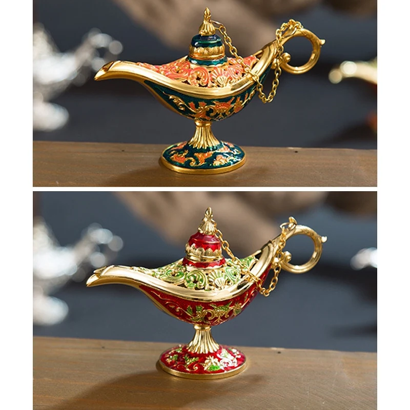 Металлический ic лампа ретро желая масляная джинна Ладан горелки домашний Декор