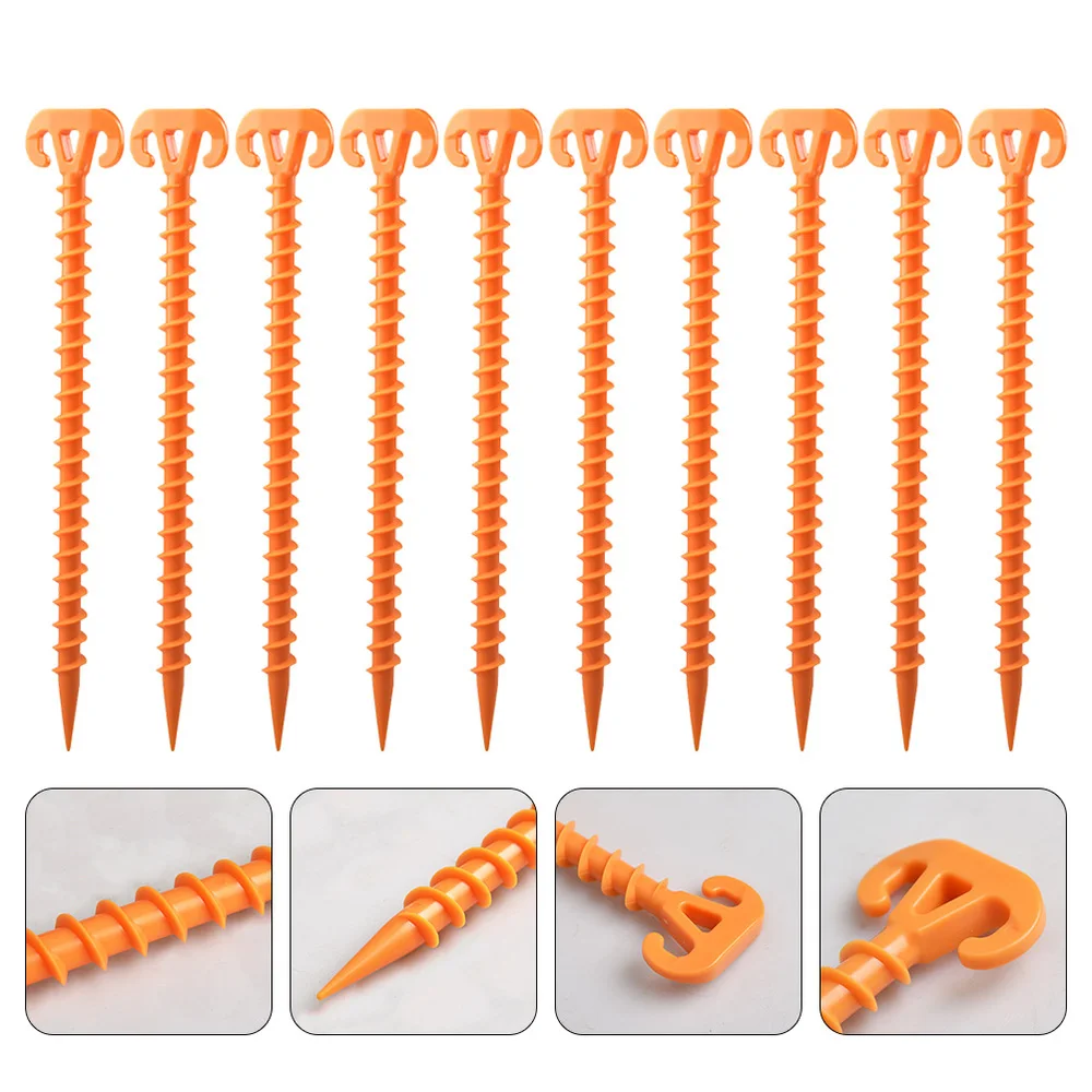 

10pcs Tent Pegs Canopy Stakes Heavy Duty Screw for Mountaineering