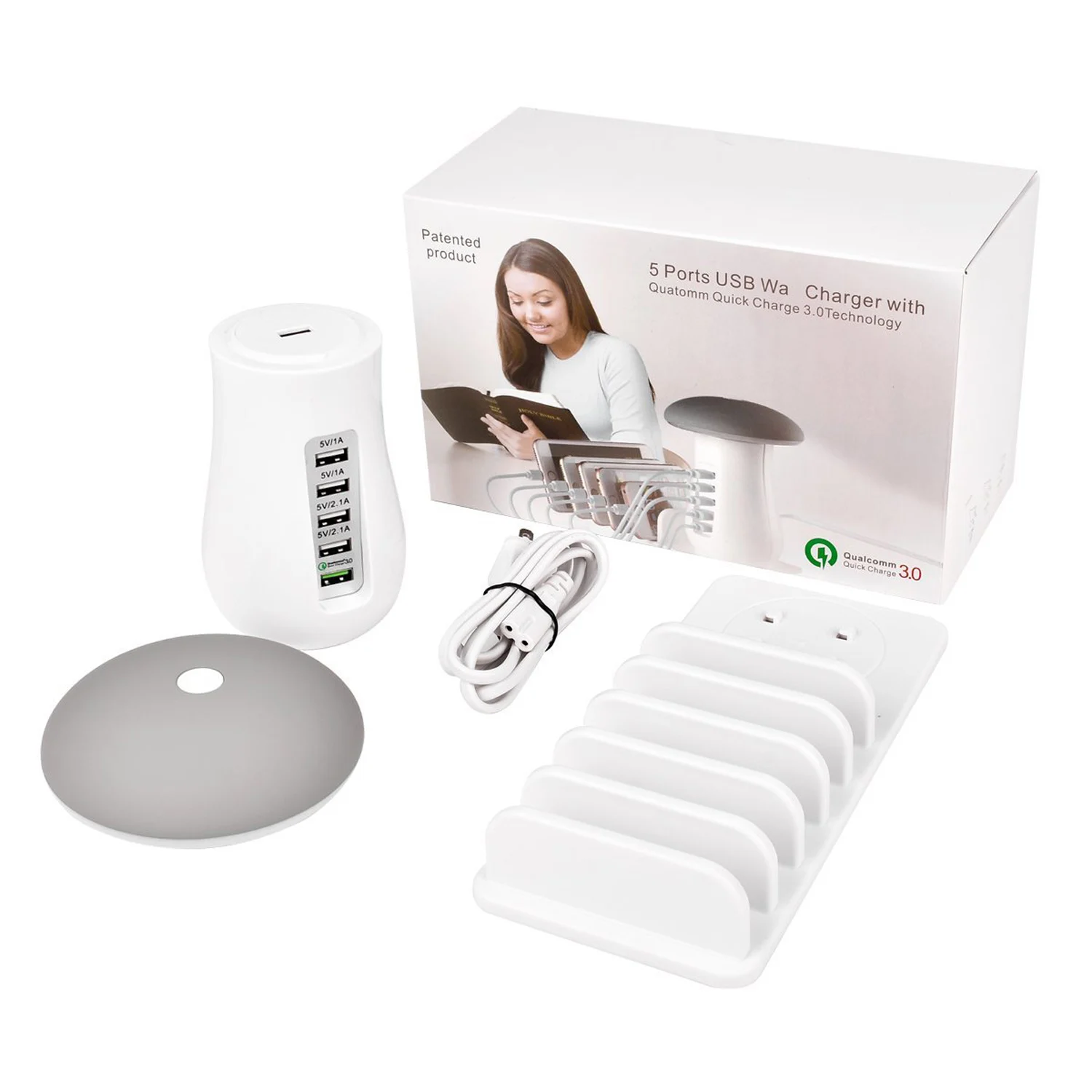 

USB Charging Station 5 Port USB Quick Charger 3.0 Charging Station for Smartphones