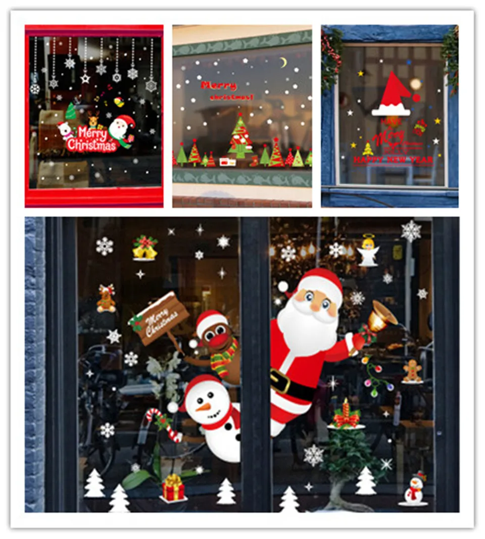 Рождественские украшения наклейки на стену самоклеящиеся обои сделай сам для