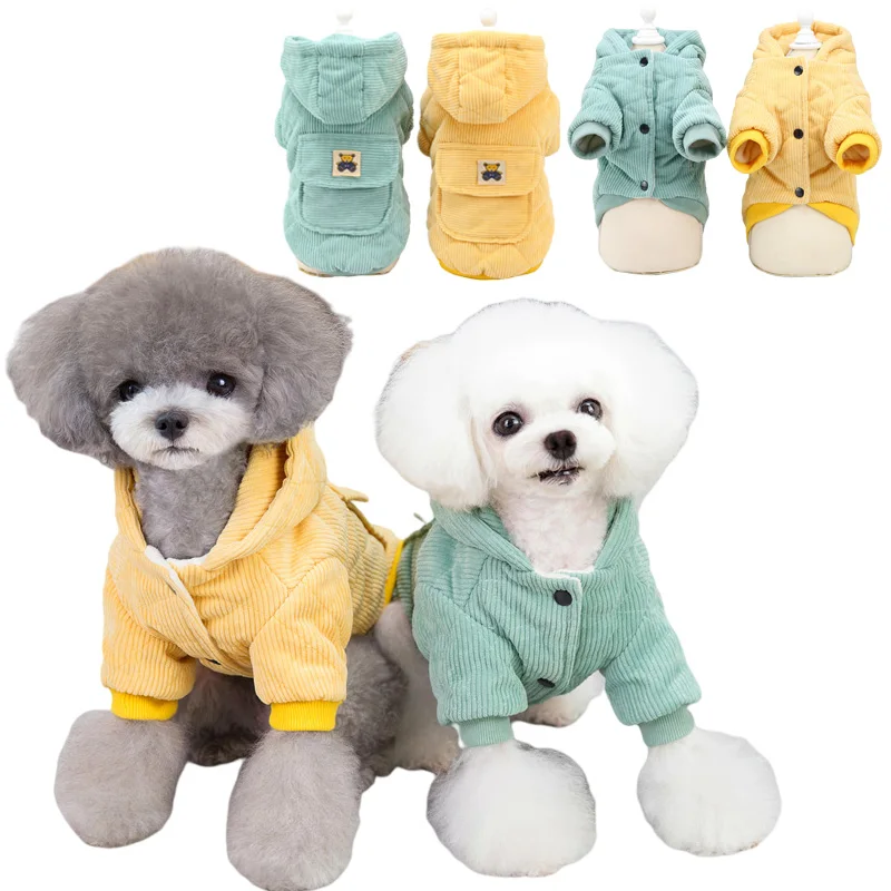 

Winter Pet Hoodies Dog Clothes with Pocket For Small Medium Dogs Warm Jacket Coat French Bulldog Puppy Chihuahua Pug Clothing
