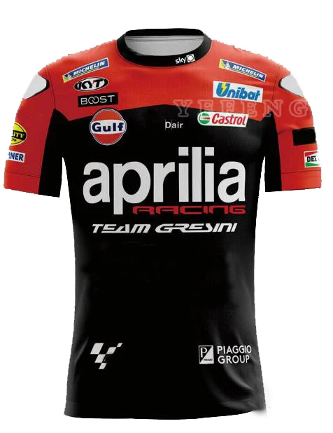 

New Motorcycle Men's Jersey Quick dry Moto GP Racing For Aprilia Team Dain Shirt Motocross ATV Motobike Short Sleeve T shirt