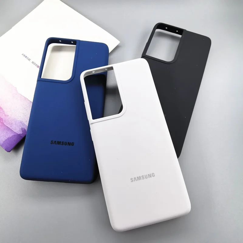 Samsung S21 S21 Plus Ultra 5G Case Silky Liquid Samsung Galaxy Silicone Cover For Galaxy S21+ S21Ultra 5G Full Protective &Box