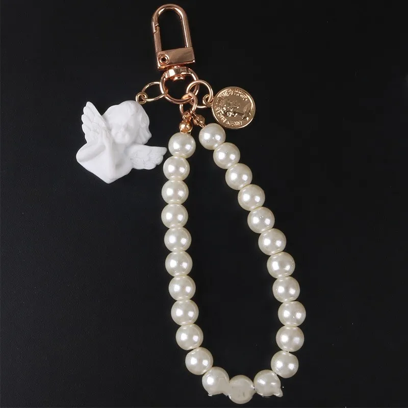 Японский жемчуга в виде ангела кольцо для ключей влюбленных брелок из Airpods