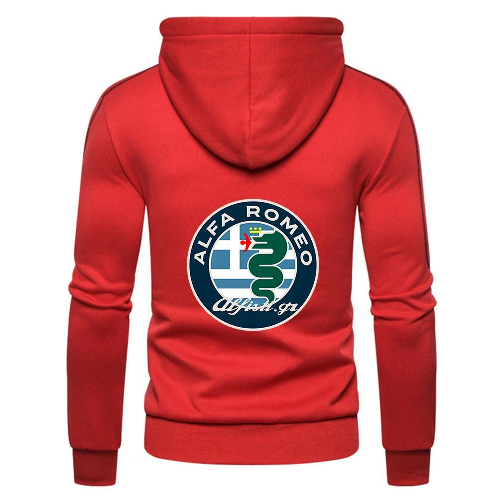 

2021 Men's New Alfa Romeo Logo Fitness Sweatshirt Muscle Leisure Hoodies Brand Zipper Hooded Hip Hop Spring Autumn Coats
