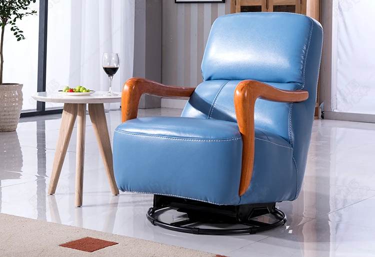 

Multi-functional single leather sofa modern contracted sitting room leisure can rotate small family rocking chair swivel chair
