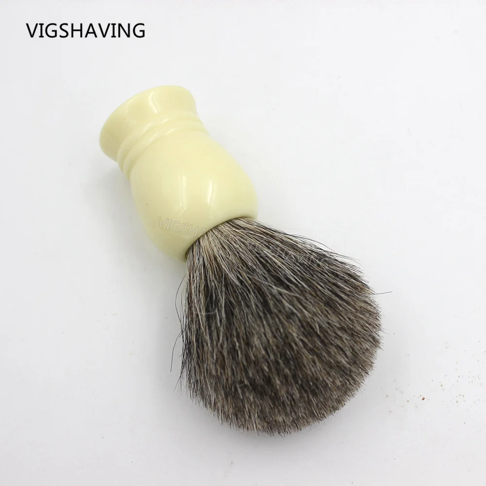 VIGSHAVING Begie каучуковая рукоятка серый чистый Барсучий помазок для бритья
