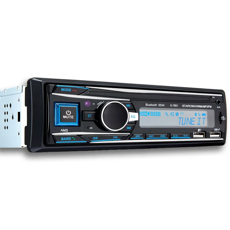 Автомобильный MP3 плеер автомобильное радио 1 DIN 2.1A двойной USB быстрая зарядка Bluetooth