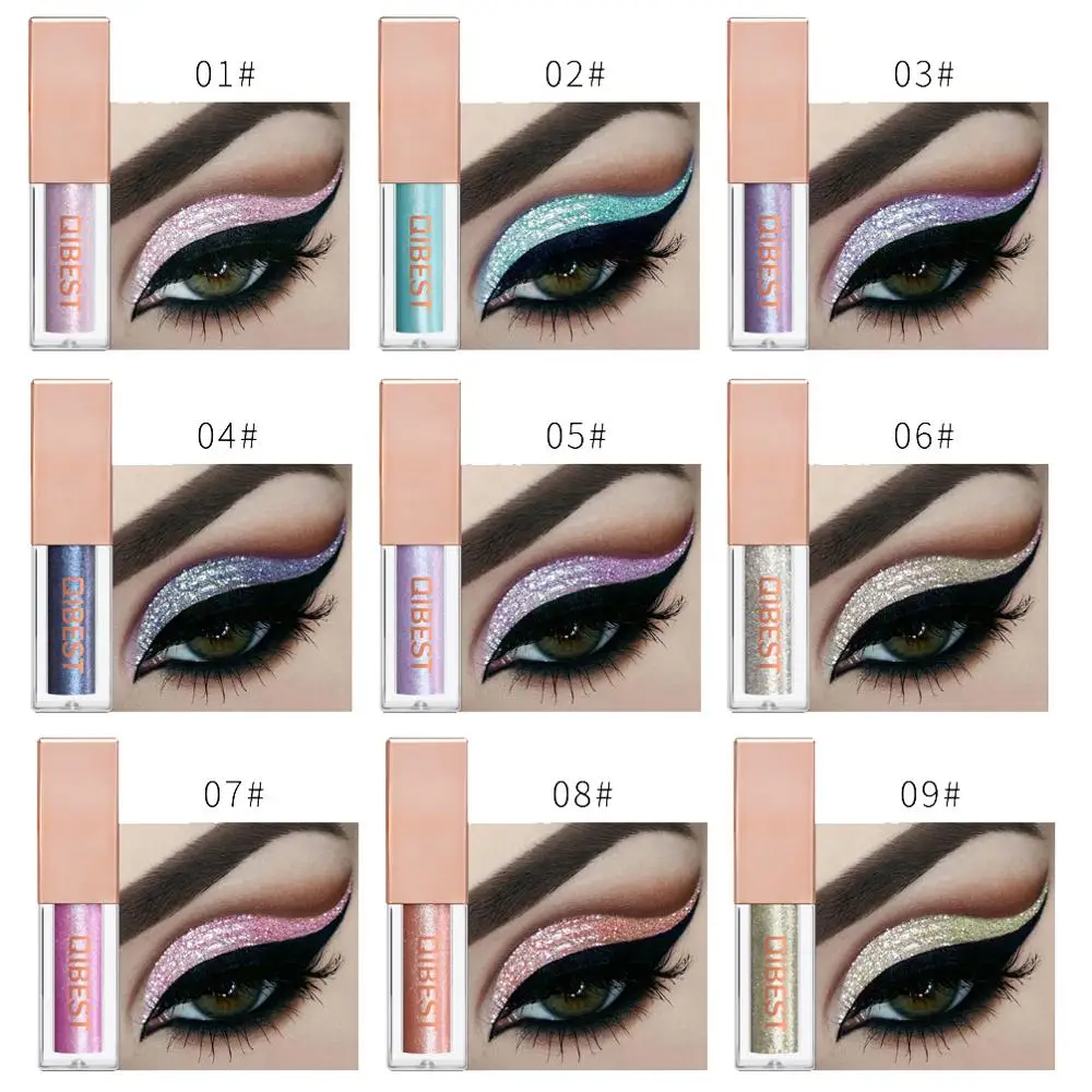 Жидкие блестящие тени для век 15 цветов карандаш мерцающие водостойкие стойкие