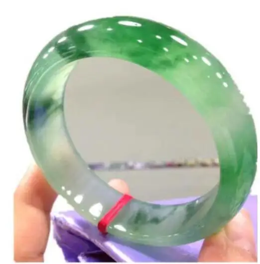 Натуральный ледяной браслет из Мьянмы жадеита с кольцом синим цветком