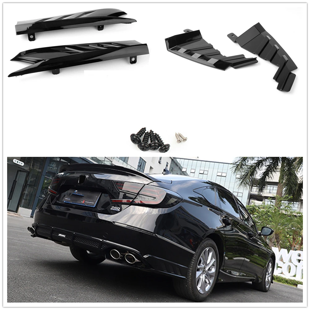 

Задний бампер объемного губ Молдинг Накладка для Honda Accord 2018-2021 черный боковой угол гетры разветвитель спойлер комплект литье