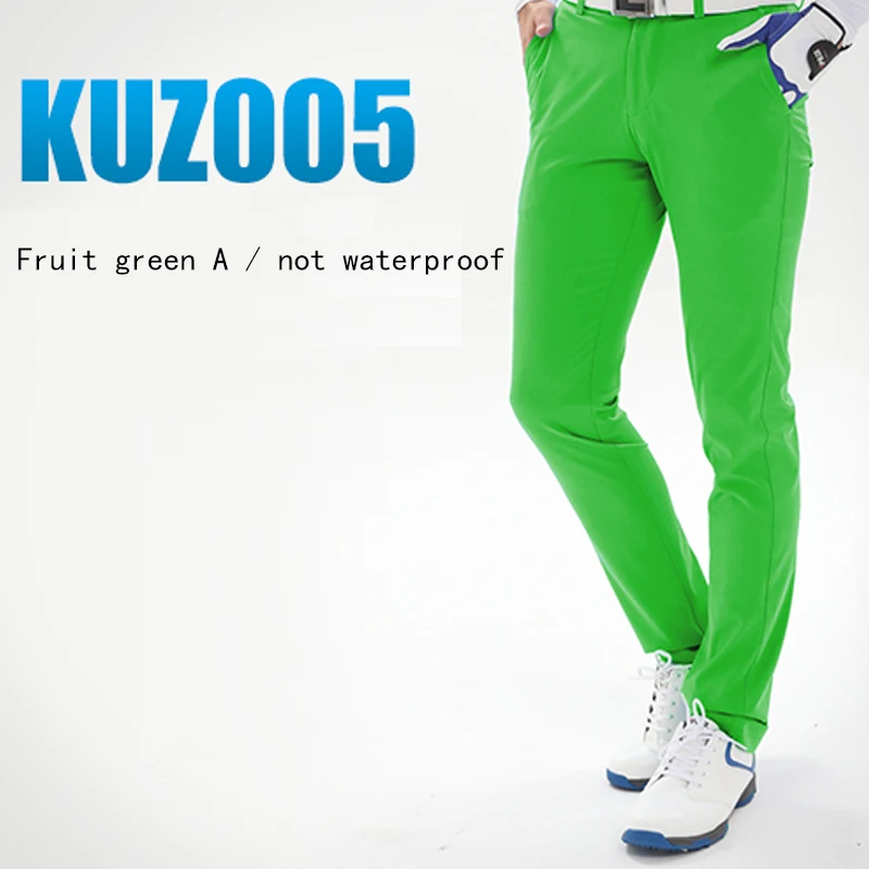 KUZ005 Green A Отправить шотландки! Мужские Гольф Теннис; бейсбол одежда Тонкий Полный длинные брюки тонкие свободные брюки повседневные брюки Версия De Golf Pour Hommes одежда - Цвет: KUZ005 Green A