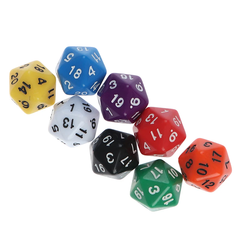1 шт. эффект D20 игральные кости для настольной игры 20 сторонних данных насыщенных