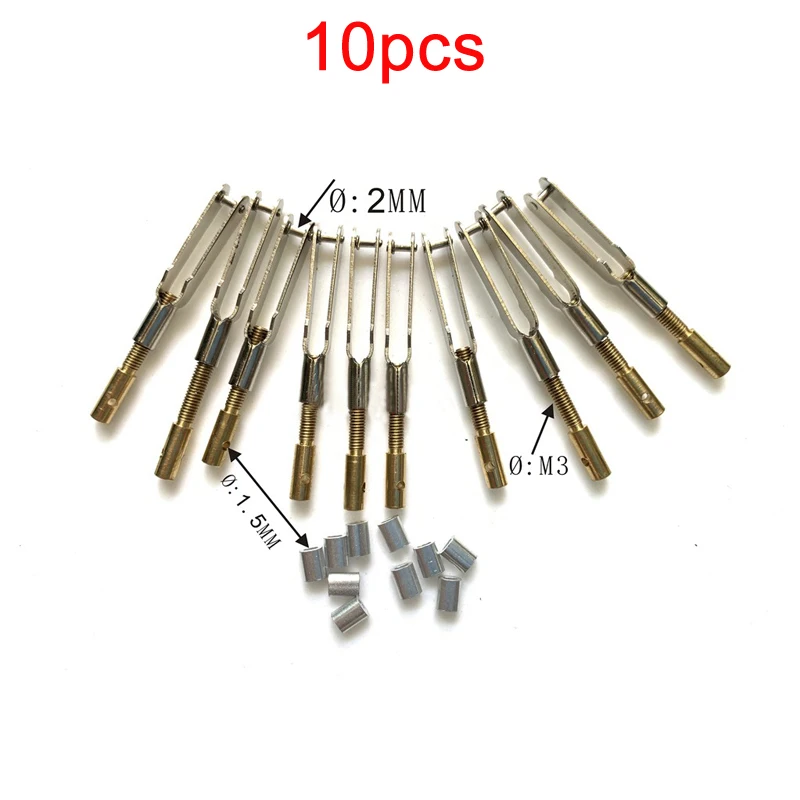 

10pcs 15MM Steel Connecting Rod with M3 Metal Chuck Clamp Servo Fixed-Wing Special Purpose For RC Airplane Landing Gear Pull DIY
