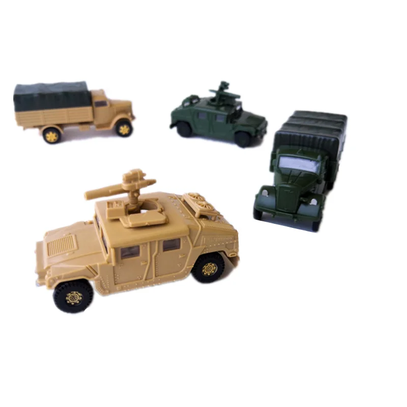 

Hot Sale 4Pcs/Set 4D Assembled Military Vehicle Model Missile Hummer Truck No Glue Assembly 1:72 Truck Children Toy Boy Gift