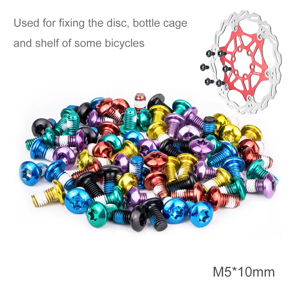 

ZTTO 12 PCS MTB Bike Color Non-slip Disc Screw Bicycle M5x10mm Disk Brake Rotor Bolts T25 Torx Screws Mountain Bike Accessories