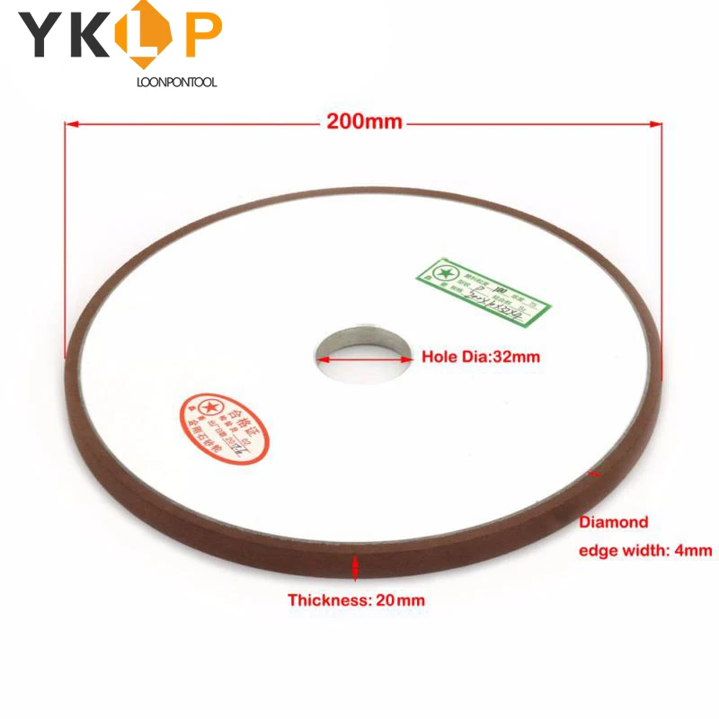 200 мм Алмазный шлифовальный круг параллельный диск для мельницы заточка