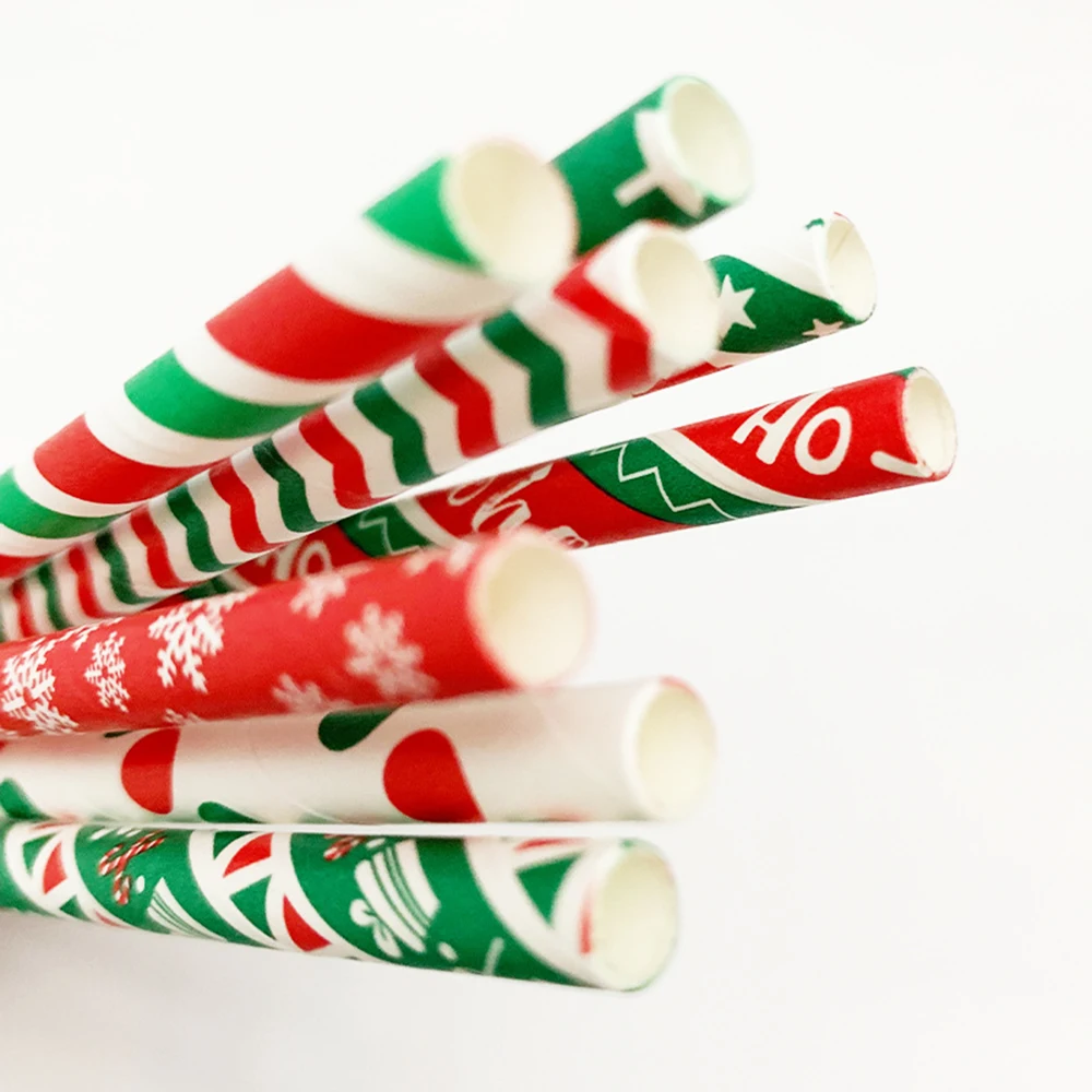 25 шт. украшения для рождественской вечеринки Бумажные Соломенные цветные полосы