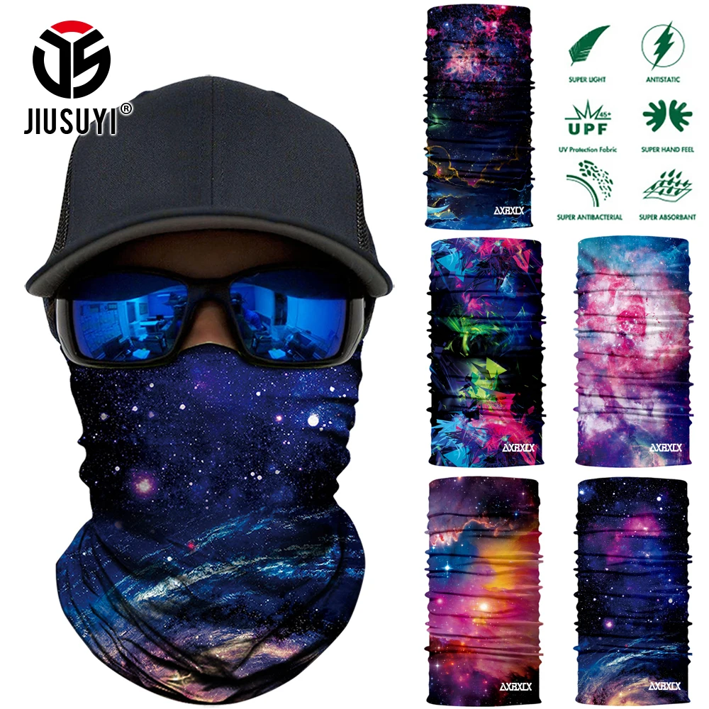 

3D Seamless Universe Galaxy Balaclava Magic Face Cover Warmer Ski Neck Scarf Ring Tube Bandana Sun Geometry Headband Men Women