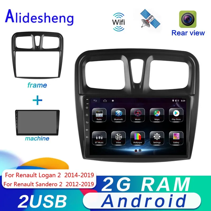 2 Гб ОЗУ Android 8 1 для Renault Logan Sandero 2014 2015 2016 2017 2018 2019 автомобильный DVD мультимедийный