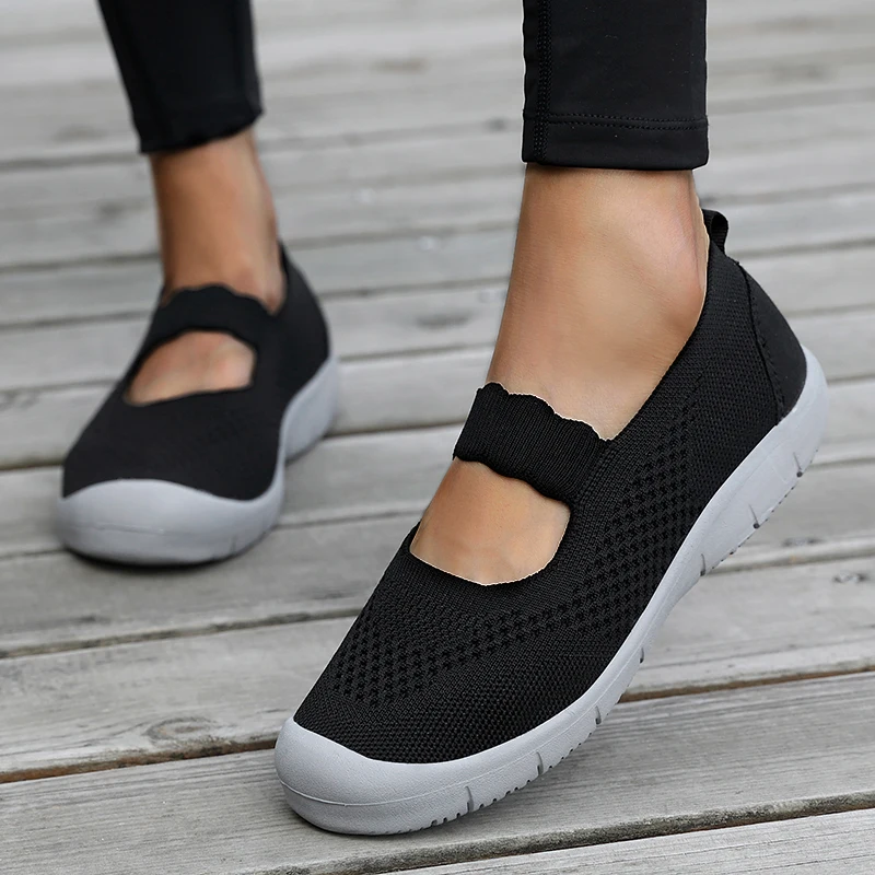 

Кроссовки-носки женские сетчатые, дышащие, повседневная обувь на платформе, черные, лето 2021