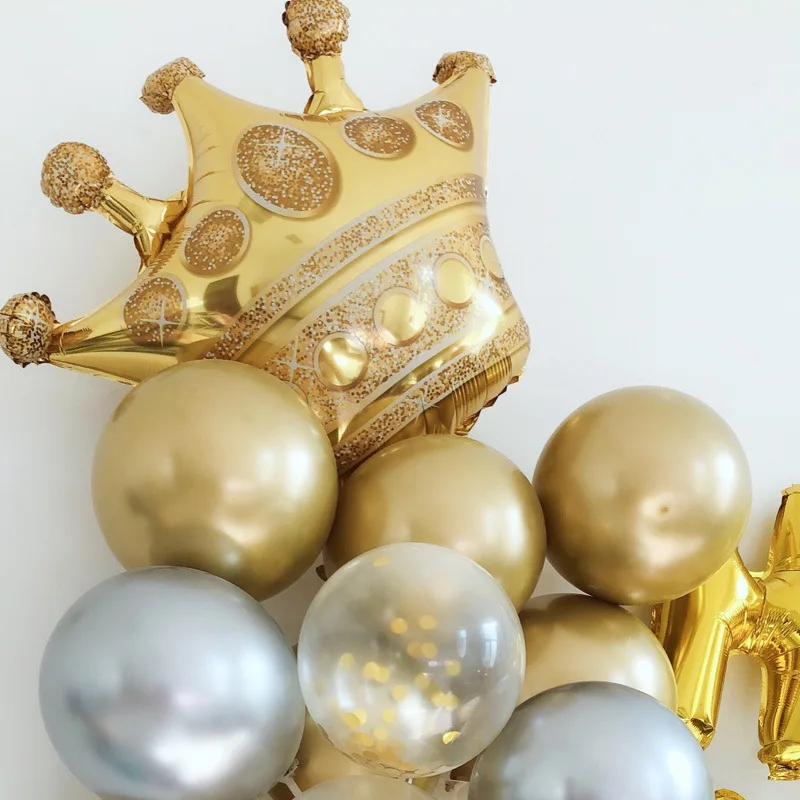 

Cartoon hat Gold Crown Foil Balloons Prince Princess Baby Shower 20 1st Birthday coroa Party Decorations