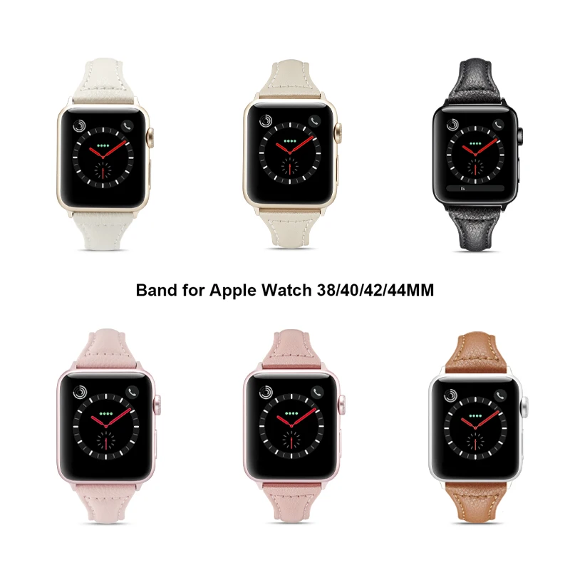 Ремешок кожаный для Apple Watch Series 5 4 3 2 1 браслет iWatch 38 мм 40 42 44 аксессуары часов |