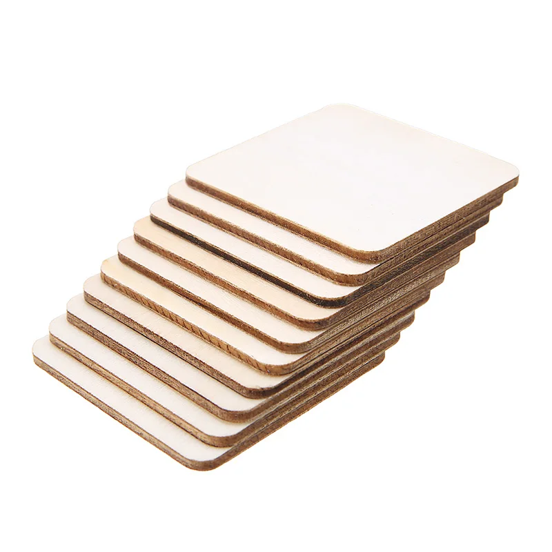 Квадратные деревянные вырезы 50 шт./компл. квадратные подставки из