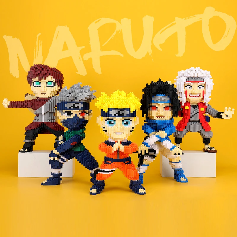 

Anime Micro Diamond Building Blocks Figures Kakashi Sasuke Jiraiya Gaara Ninja 3D Model DIY Bricks Kids Toys for Children Gifts