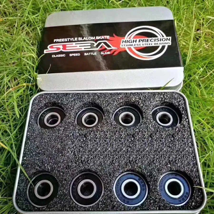 Original SEBA 16PCS Black Ball Ceramic Bearings 608zz Black Pottery Beads Zirconia Roller Skating Speed Patines Bearing