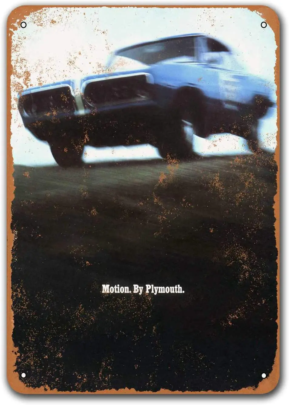 

1967 Plymouth Motion Old Car Tin Sign, Sisoso Vintage Metal Plaques Poster Pub Garage Retro Wall Decor