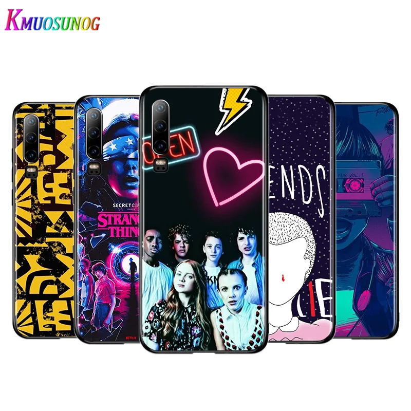 

stranger things Silicone Cover For Huawei P40 P30 P20 Pro P10 P9 P8 Lite E Plus 2019 2017 5G Black Soft Phone Case