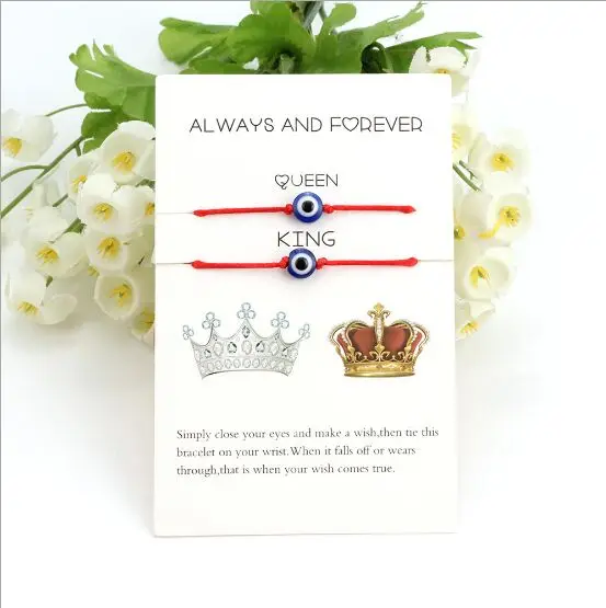 2 шт./компл. повезло глаз синий сглаза браслет с шармами красная нить веревочными